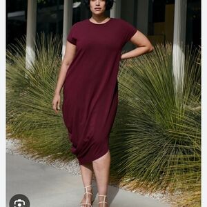 Elegant Burgundy Women's Dress